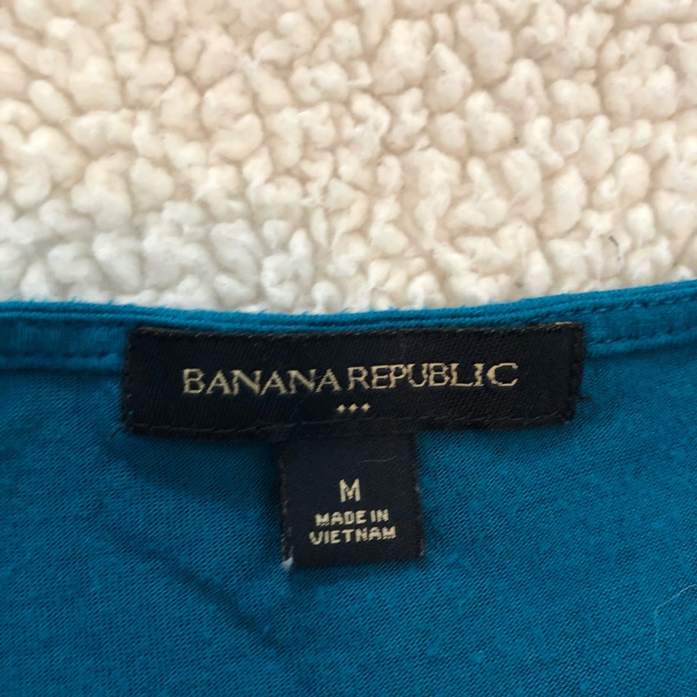 Banana Republic blue teal ruffle top - Picture 2 of 2